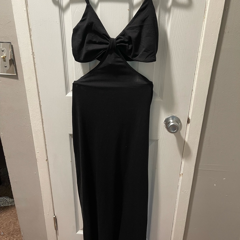 New Look Black Backless Halter Bodycon Dress